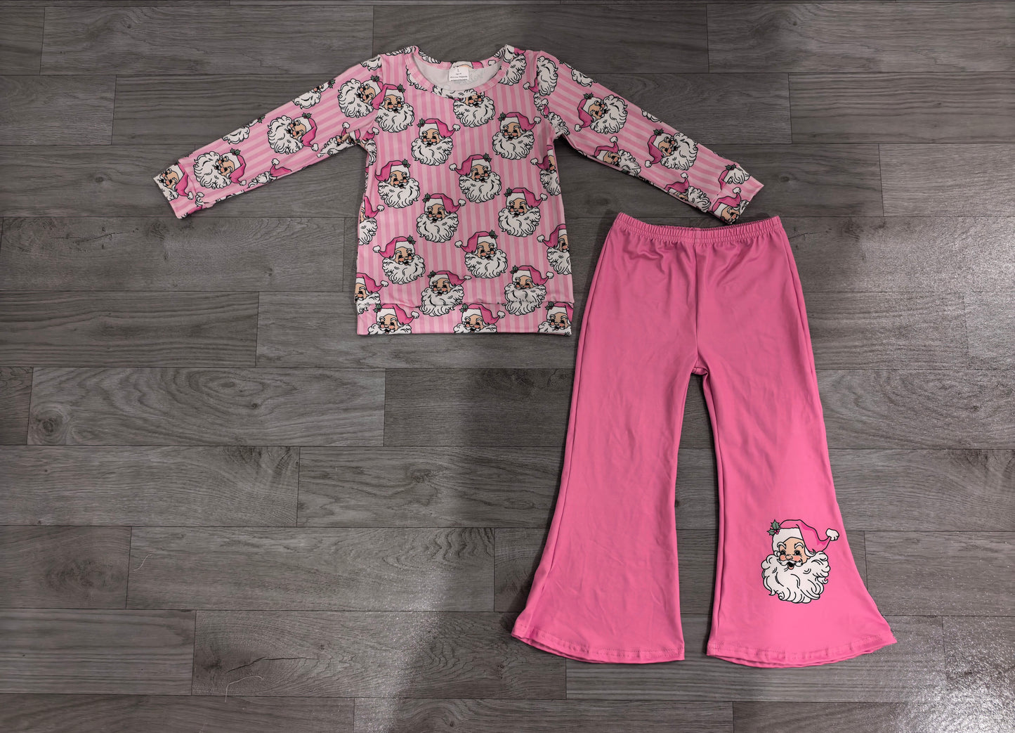 Pre order pink santa bell set Christmas girl outfit