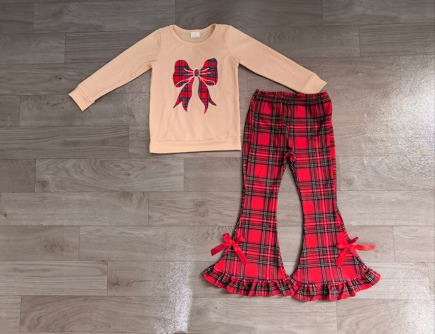 Pre order plaid coquette embroidery pants outfit