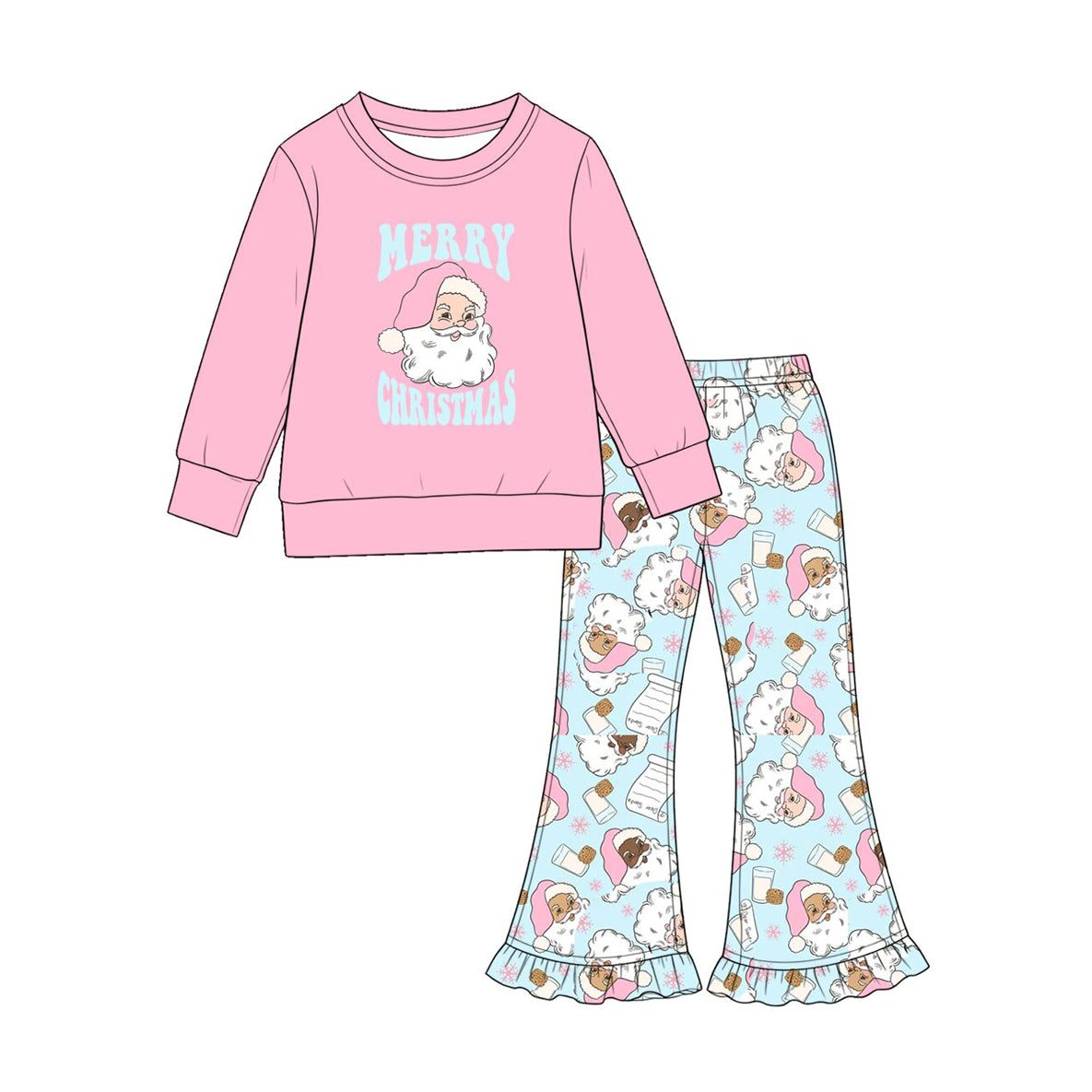 Pre order merry christmas santa sibling girl clothing