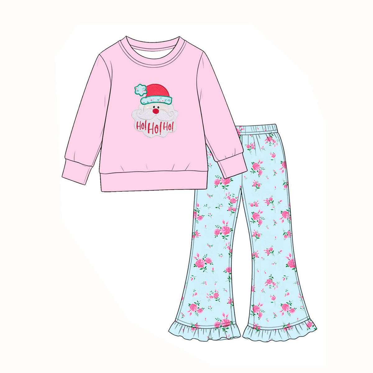 Pre order hohoho santa Christmas sibling girl clothing