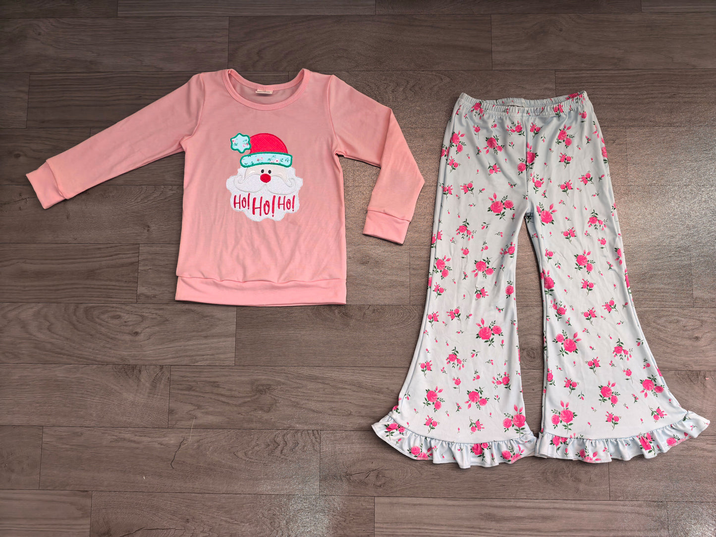 Pre order hohoho santa embroidery girl outfit