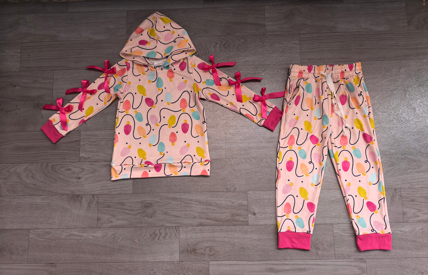 Pre order Christmas light girl hoodie outfit