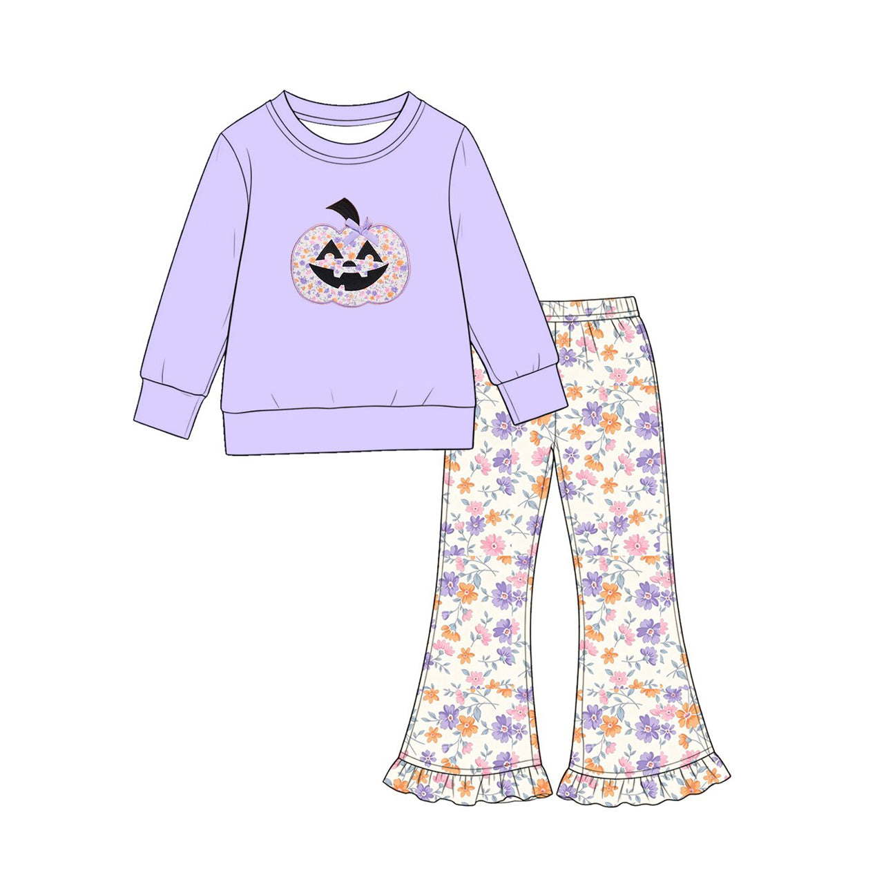 Pre order halloween pumpkin sibling girl clothing