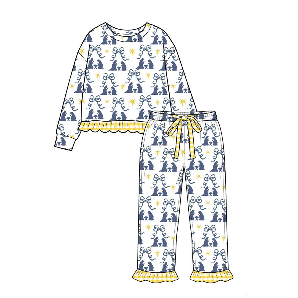 Pre order girl ruffle nativity pants outfit