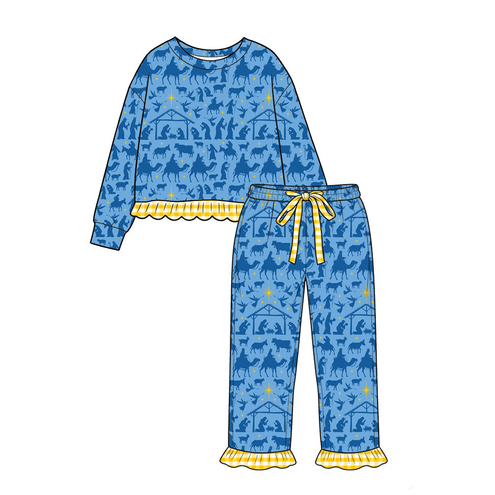 Pre order girl ruffle nativity pants outfit