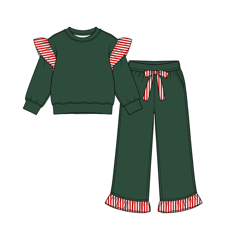Pre order long sleeve colorful ruffle pants set