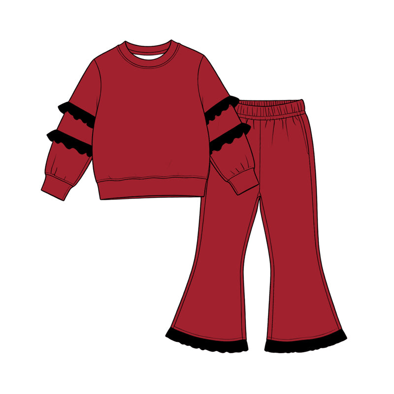 Pre order ruffle sweatershirt pants set