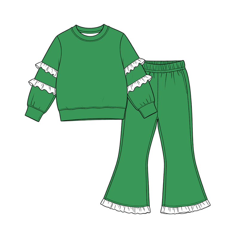 Pre order ruffle sweatershirt pants set
