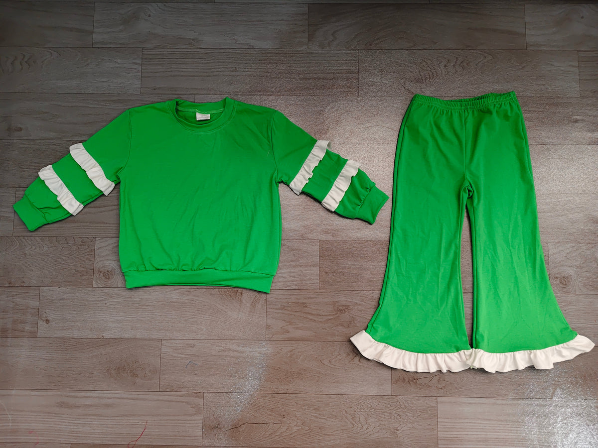 Pre order solid color ruffle outfit