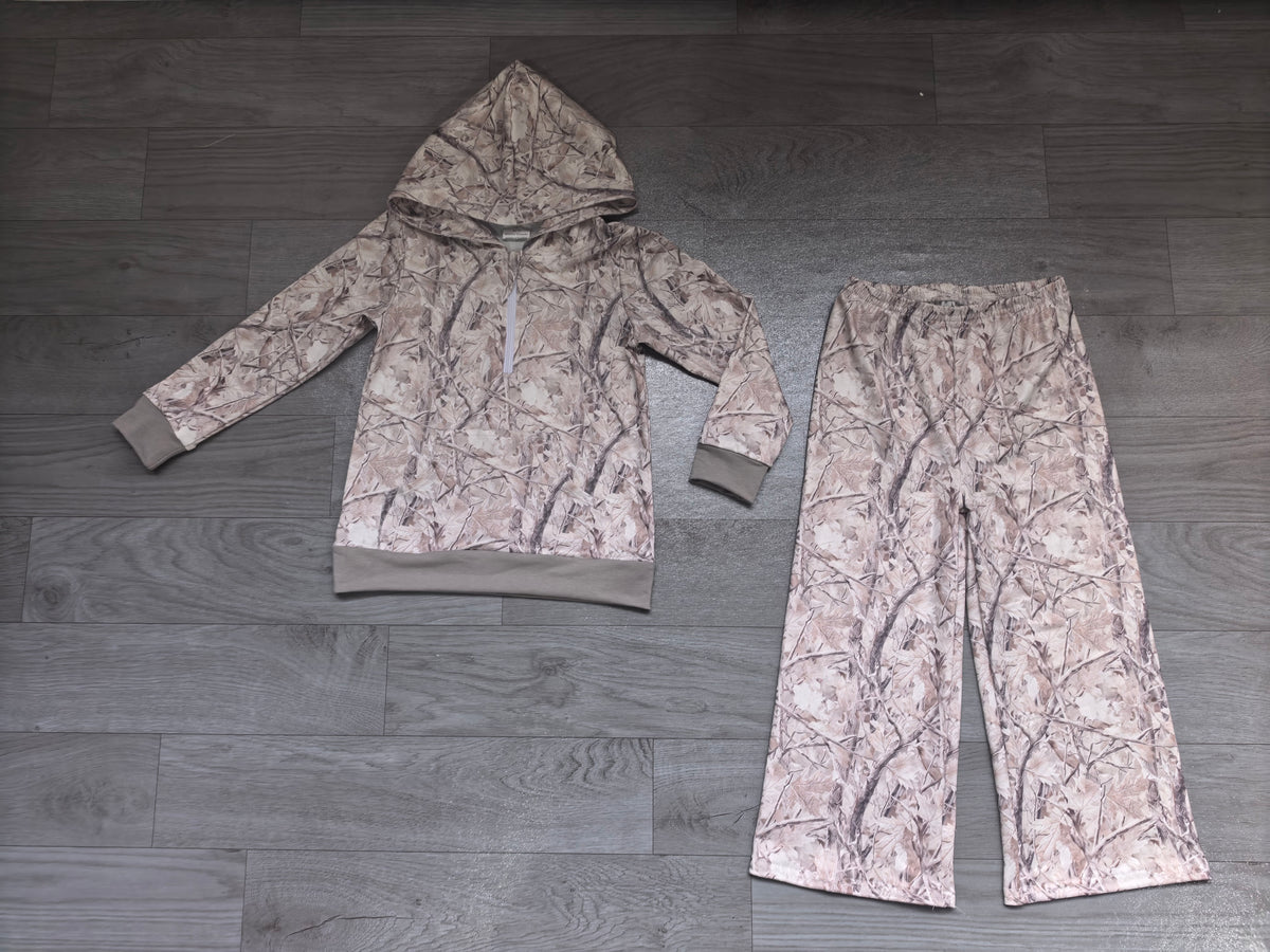 Pre order zip up camo hooded set