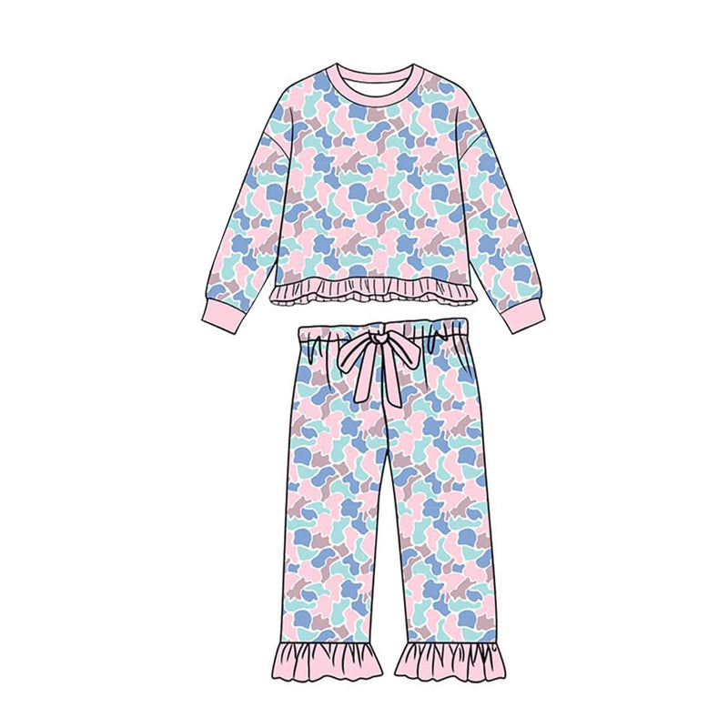 Pre order sibling blue camo and pink camo outfit