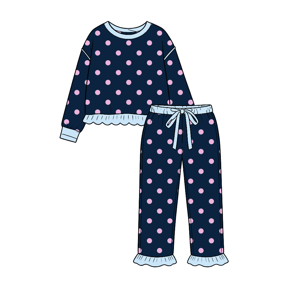Pre order polka dots ruffle outfit