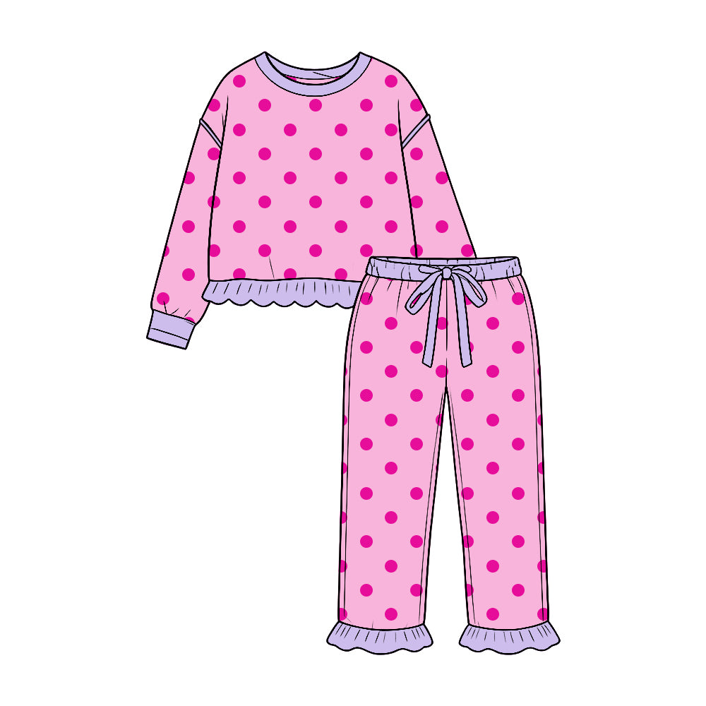 Pre order polka dots ruffle outfit