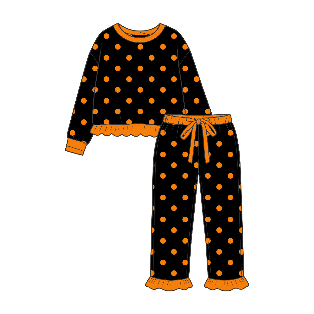 Pre order polka dots ruffle outfit