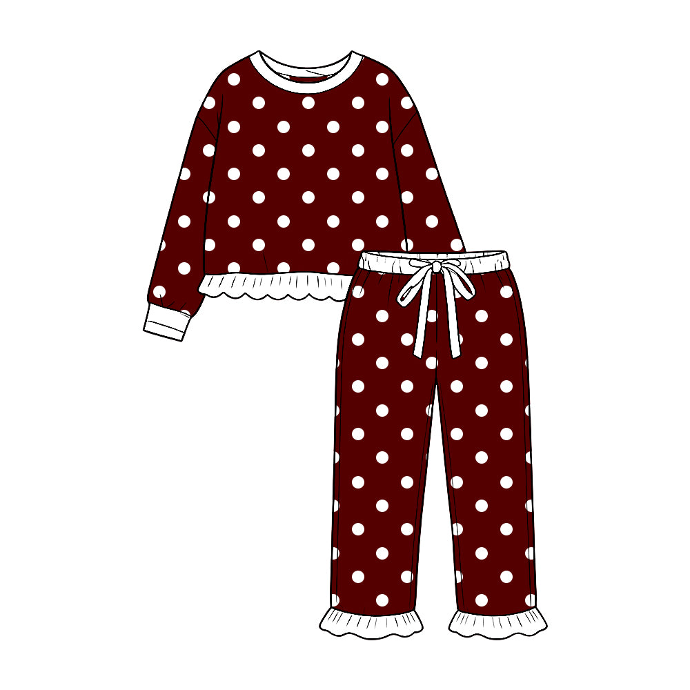 Pre order polka dots ruffle outfit