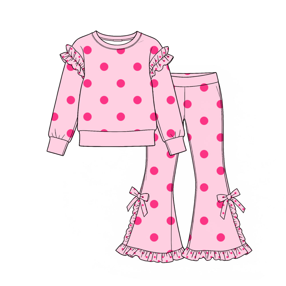Pre order polka dots leopard striped outfit girls clothing