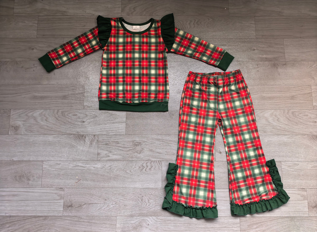 Pre order baby girl christmas plaid outfit