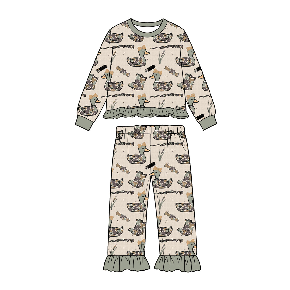 Pre order kids sibling camo duck outfit