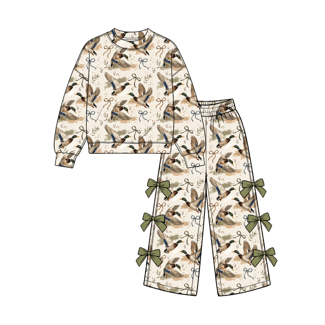 Pre order mallard and bunny print girls clothing