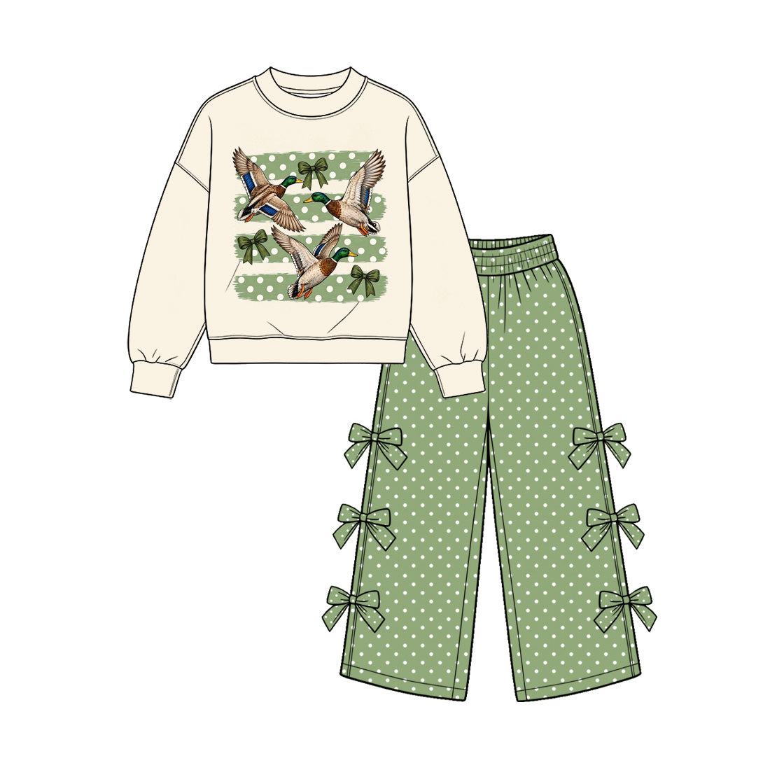 Pre order mallard and bunny print girls clothing