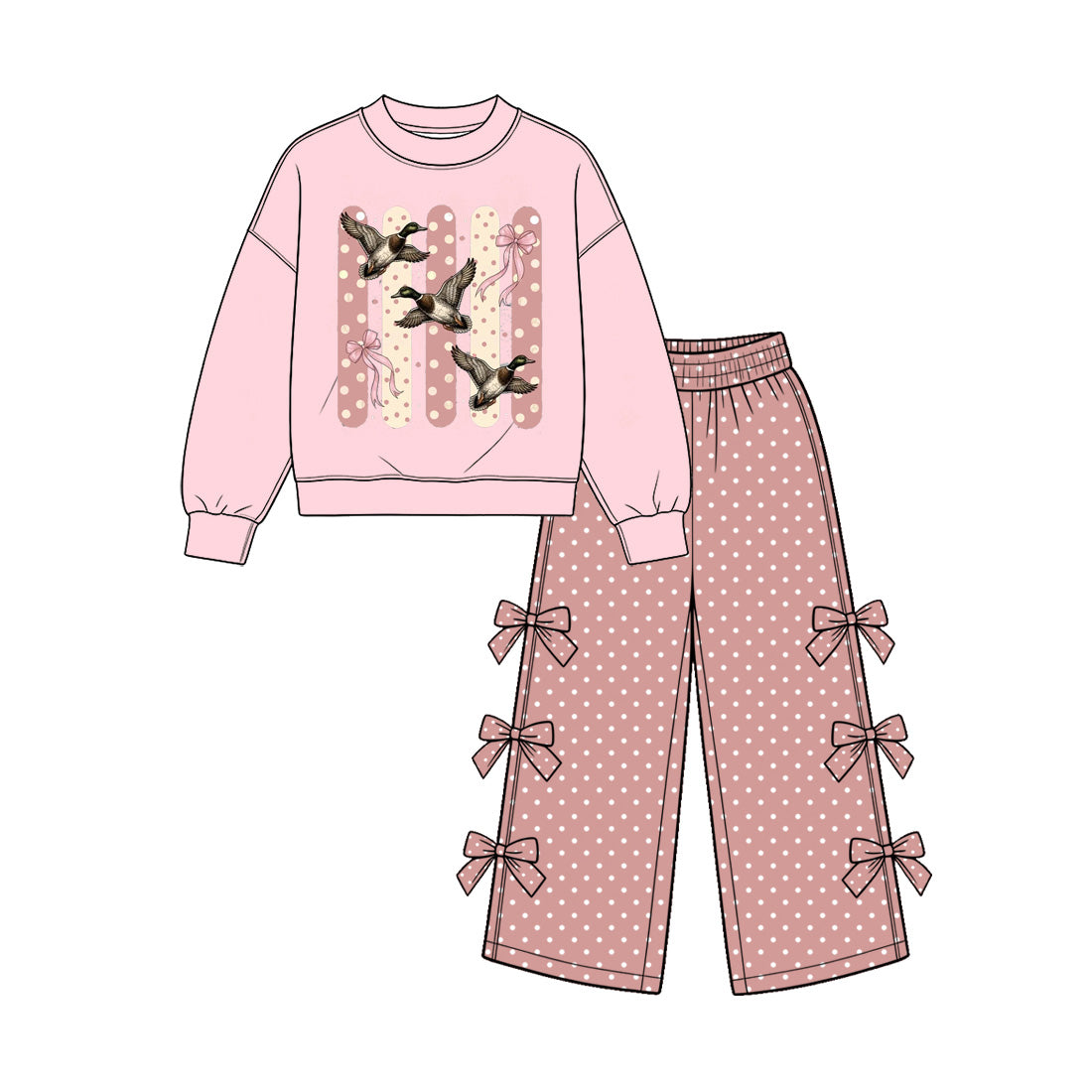 Pre order mallard and bunny print girls clothing