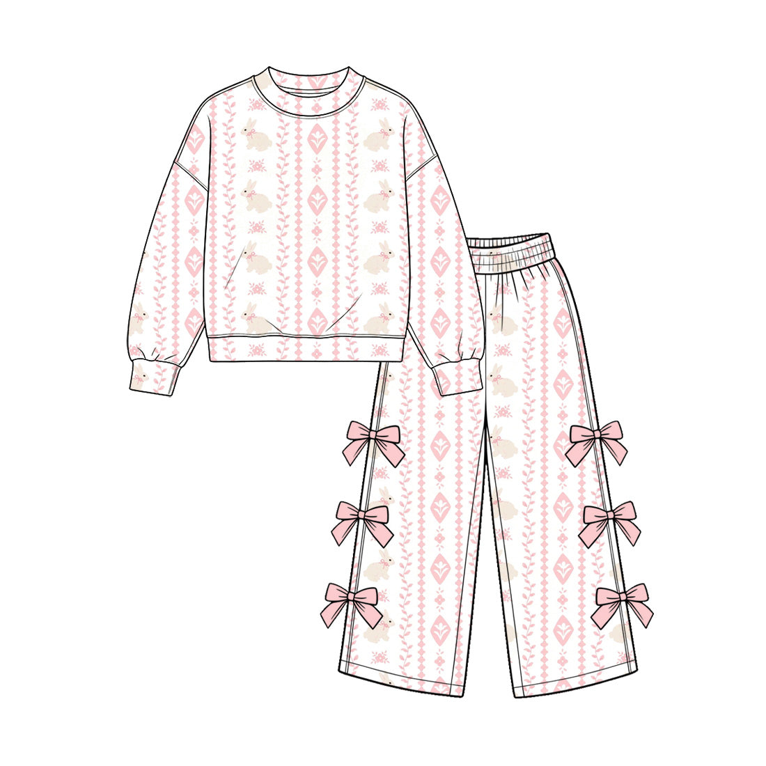 Pre order mallard and bunny print girls clothing