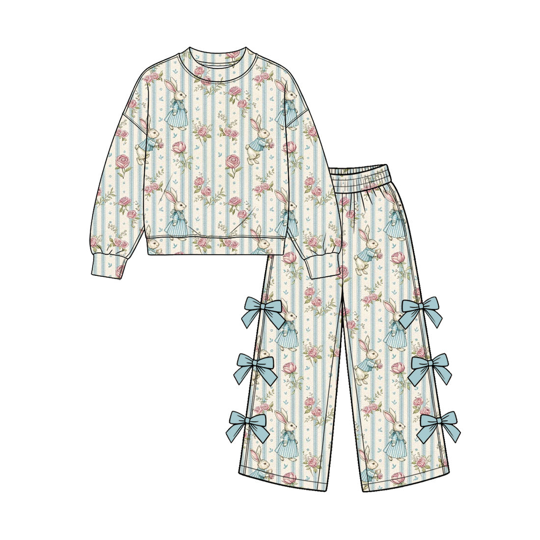 Pre order mallard and bunny print girls clothing
