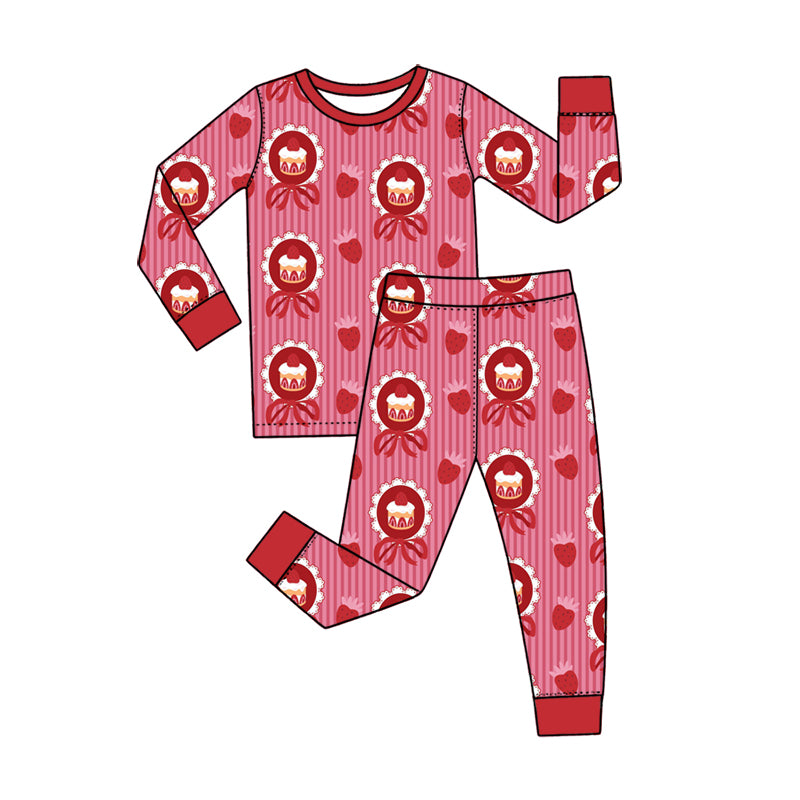 Pre order strawberry cake valentine's day sibling girl clothing