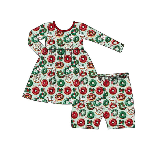 presale GLS0002  Christmas red and green long-sleeved shorts suit  2024 9.28