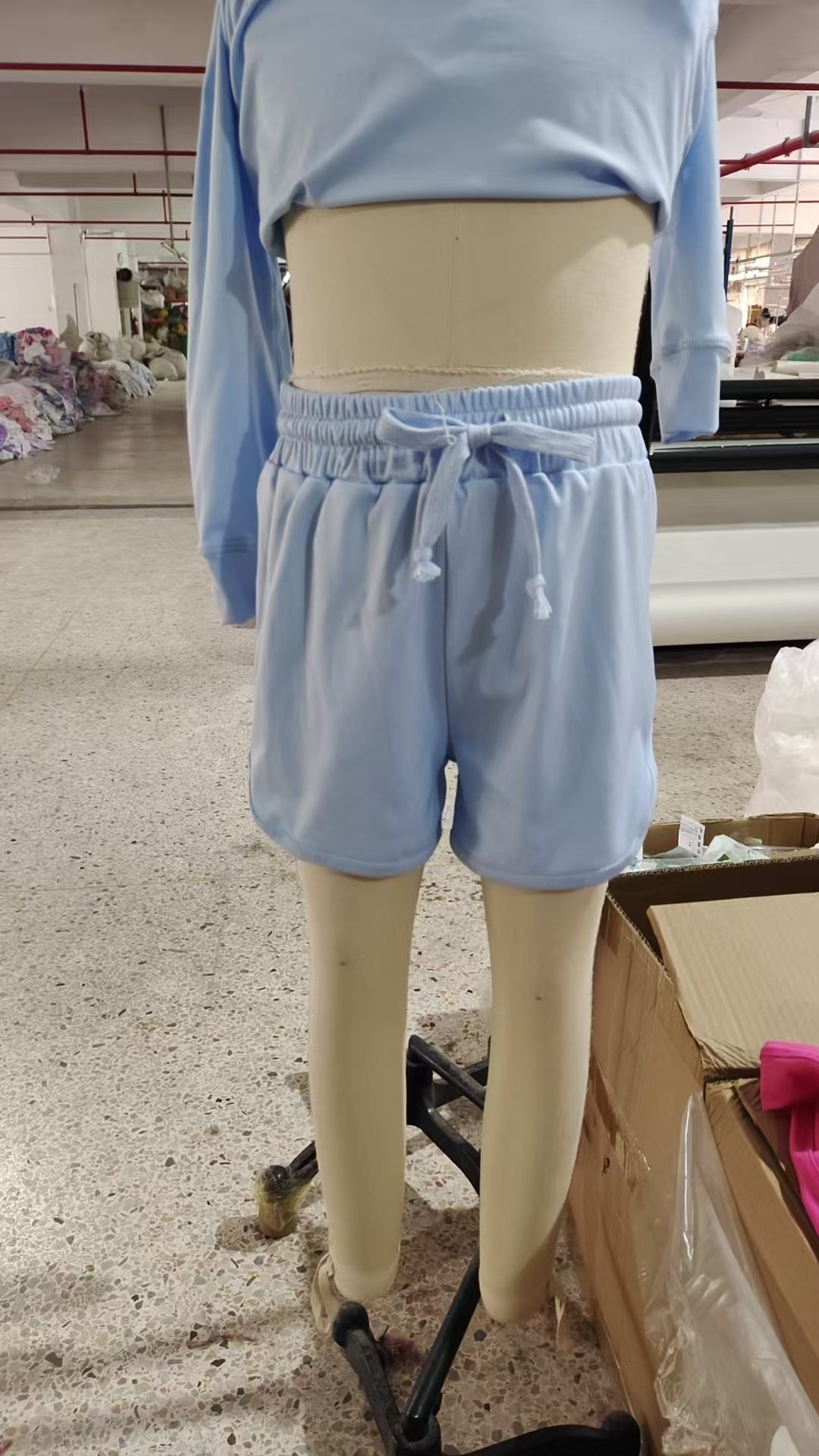 presale GLS0006 Baby Girls Blue Long Sleeves Top Short Yoga Set  D 4.25