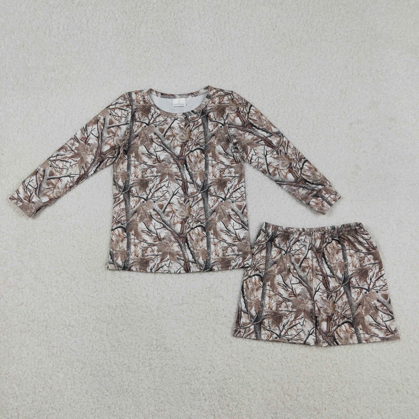 Baby Girls Southern Leaves Long Sleeve Top And Shorts Outfit Set Cute Baby Clothing Set for Girls
