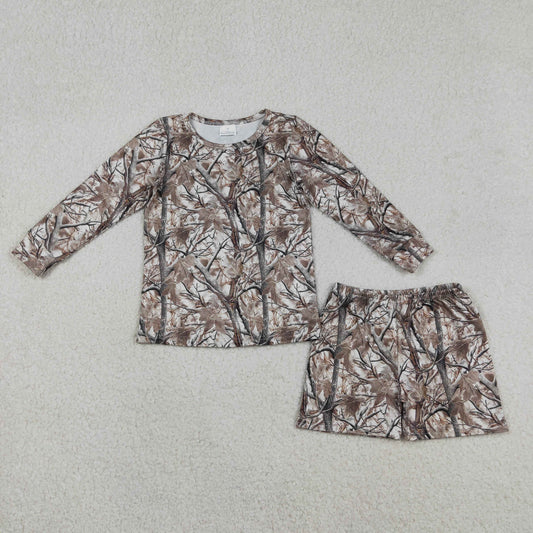 Baby Girls Southern Leaves Long Sleeve Top And Shorts Outfit Set Cute Baby Clothing Set for Girls