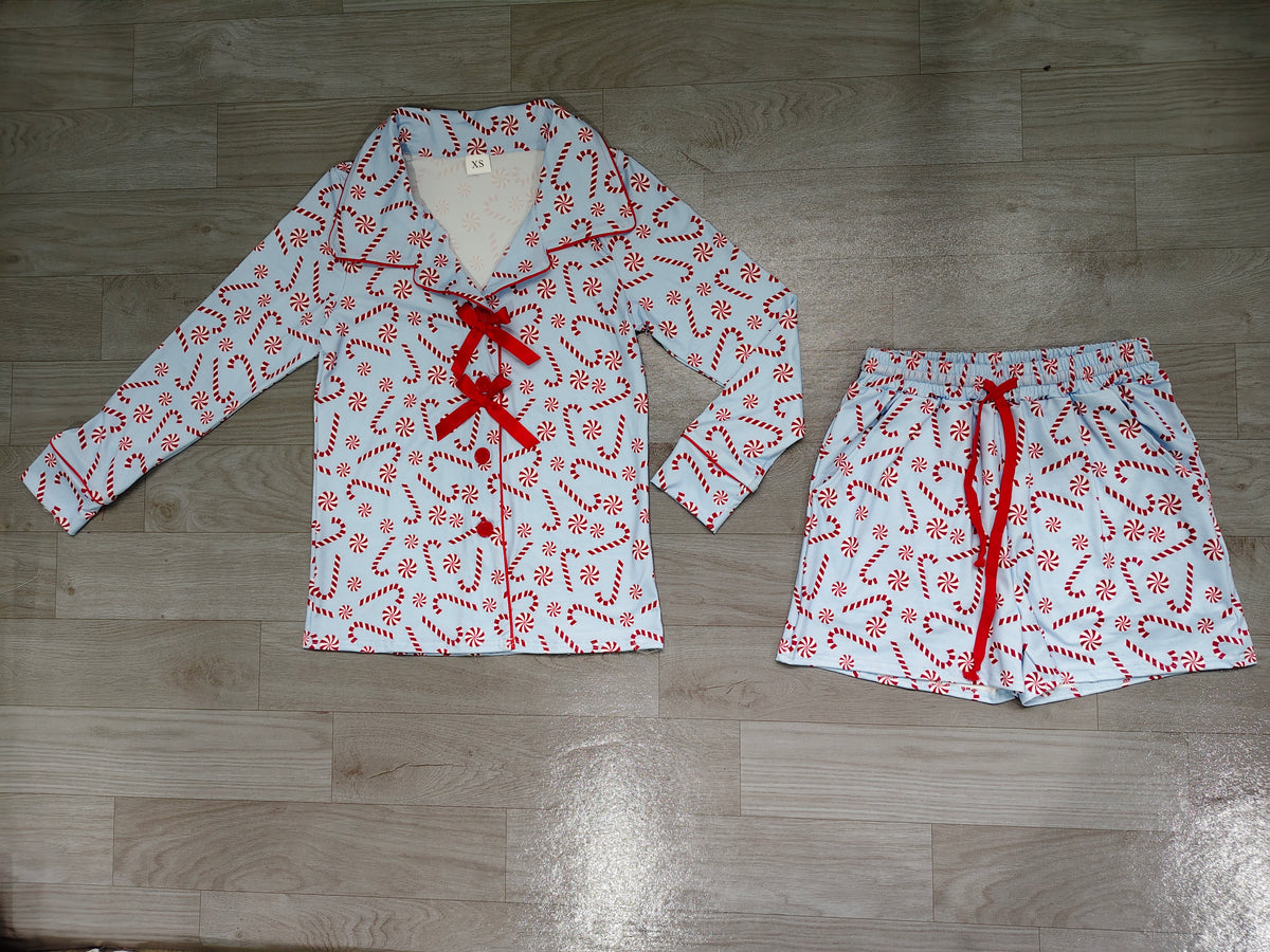 pre order candy cane adult women pajamas for Christmas