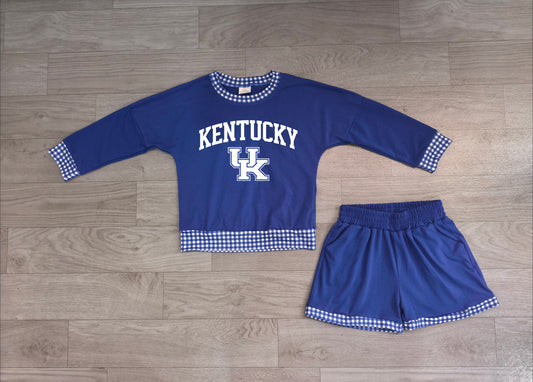 Pre order digital print girls team blue UK shorts outfits