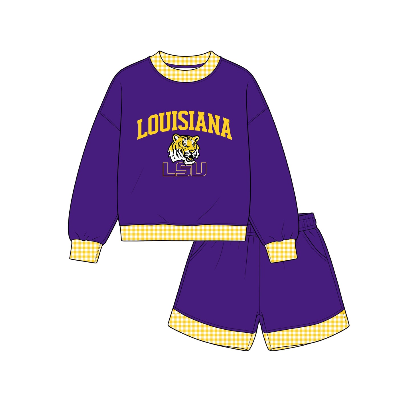 Pre order girls team long sleeve shorts outfits