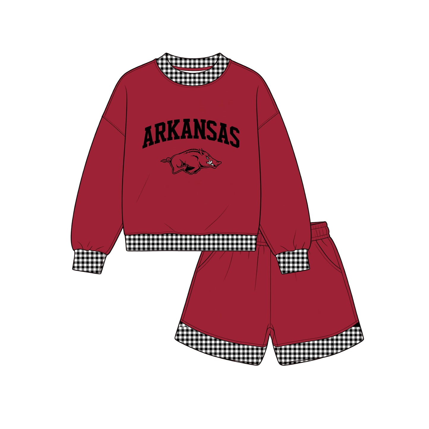 Pre order girls team long sleeve shorts outfits