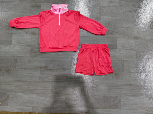 Pre order long sleeve cotton pullover shorts set