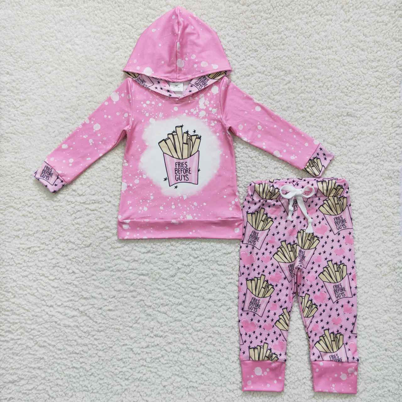 GLP0805 fries before guysstar love chips pink long sleeves and trousers suit