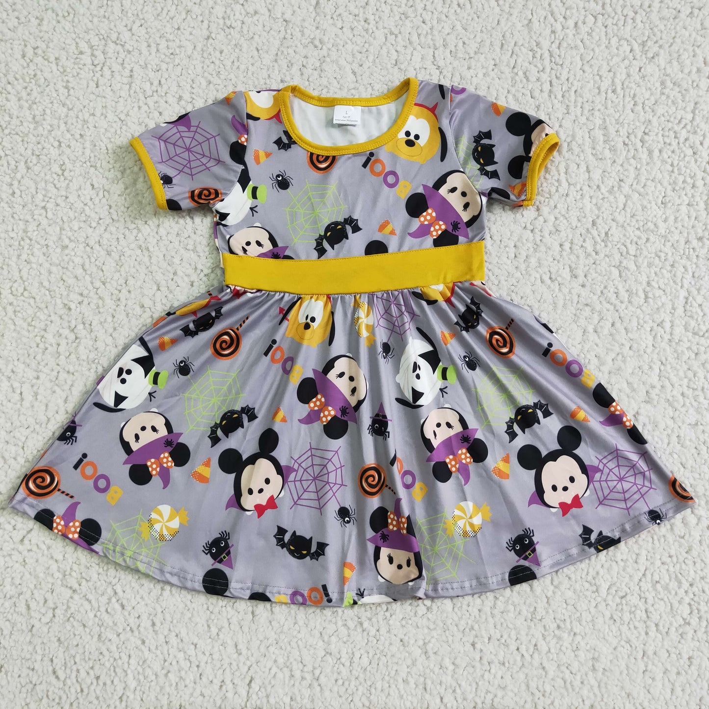 GSD0133  Baby girls Halloween waist cartoon knee length dresses D 908