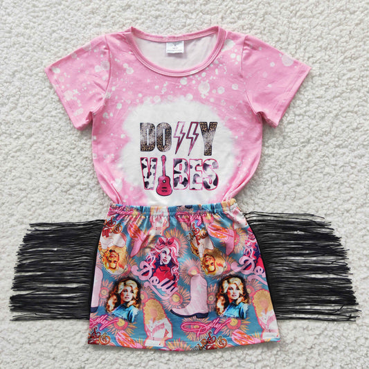 GSD0317 pink dolly vibes fringe skirt outfit