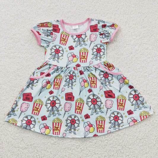 GSD0327 Popcorn Ferris Wheel Short Sleeve Dress