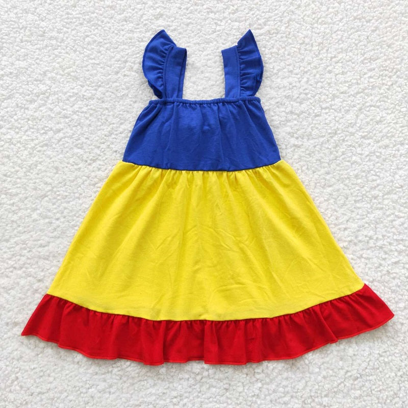 GSD0343 girls Bow Flying Sleeve Dress