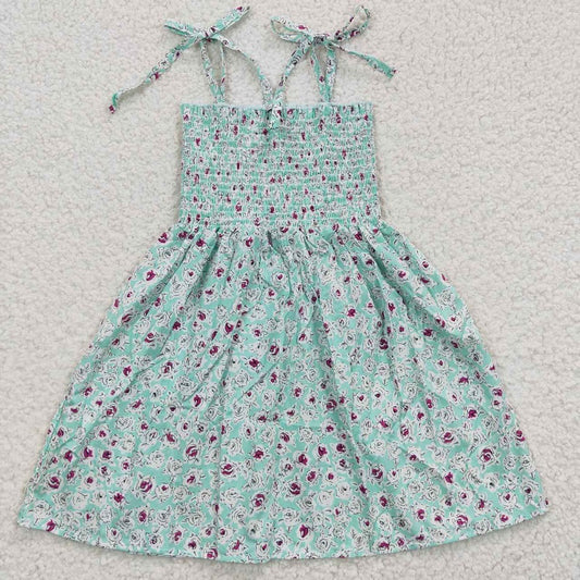 GSD0370 Purple Floral Cyan Elastic Dress D 7.12