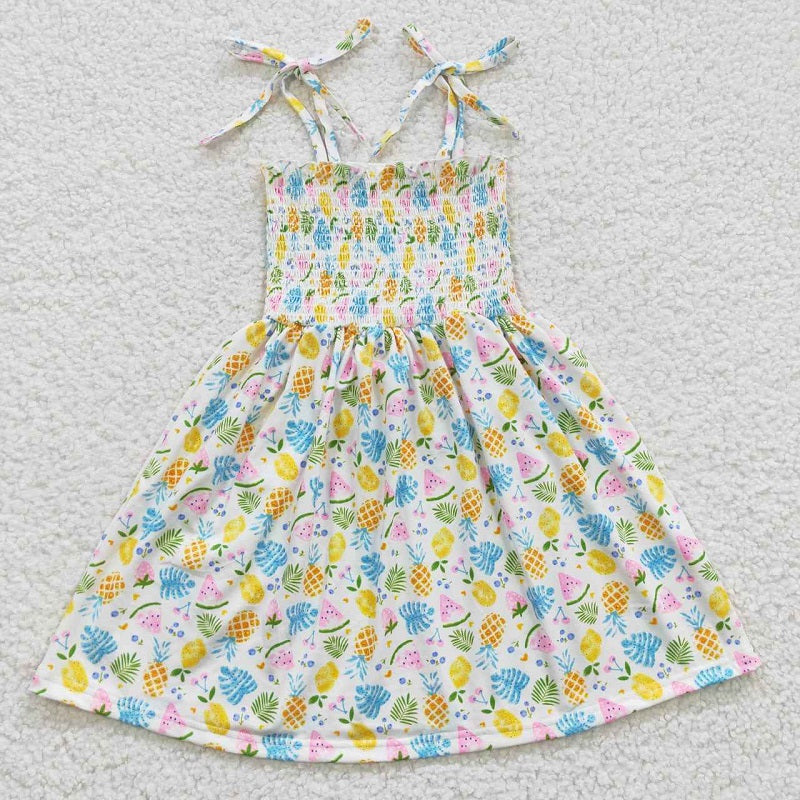 GSD0374 Yellow Pineapple Elastic Dress