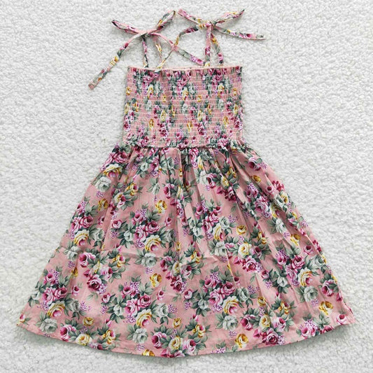 GSD0376 Rose Flower Pink Elastic Dress