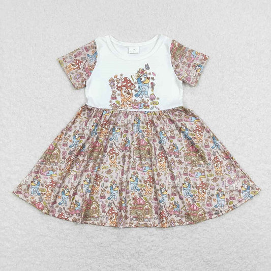 GSD0623 Mushroom white short sleeve dress