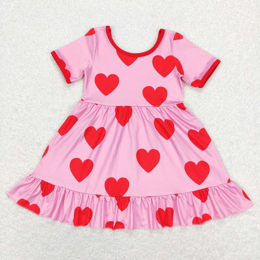 GSD0629 Red love pink short sleeve dress