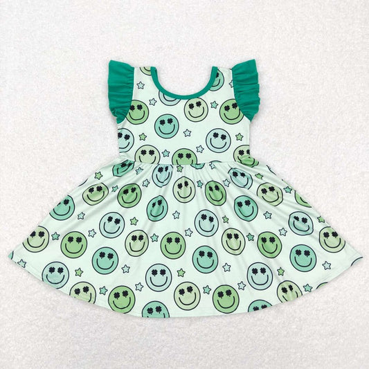 GSD0643 green flying sleeve dress