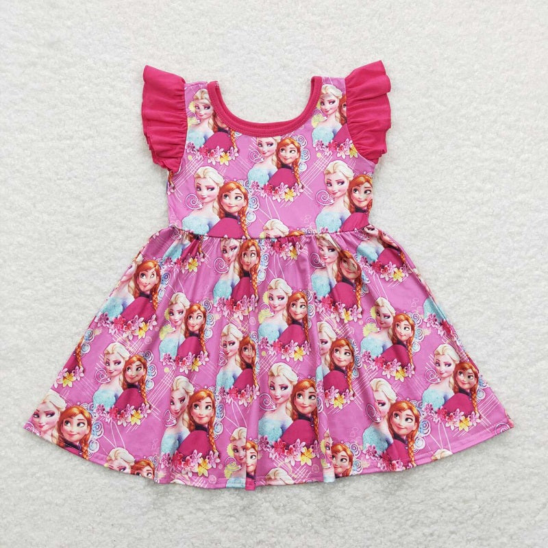 GSD0763 girls summer flying sleeve dress