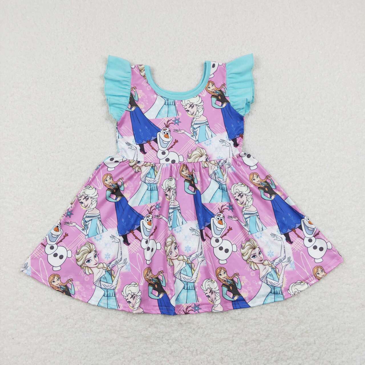 GSD0764 Princess Snowman Blue Flying Sleeve Dress